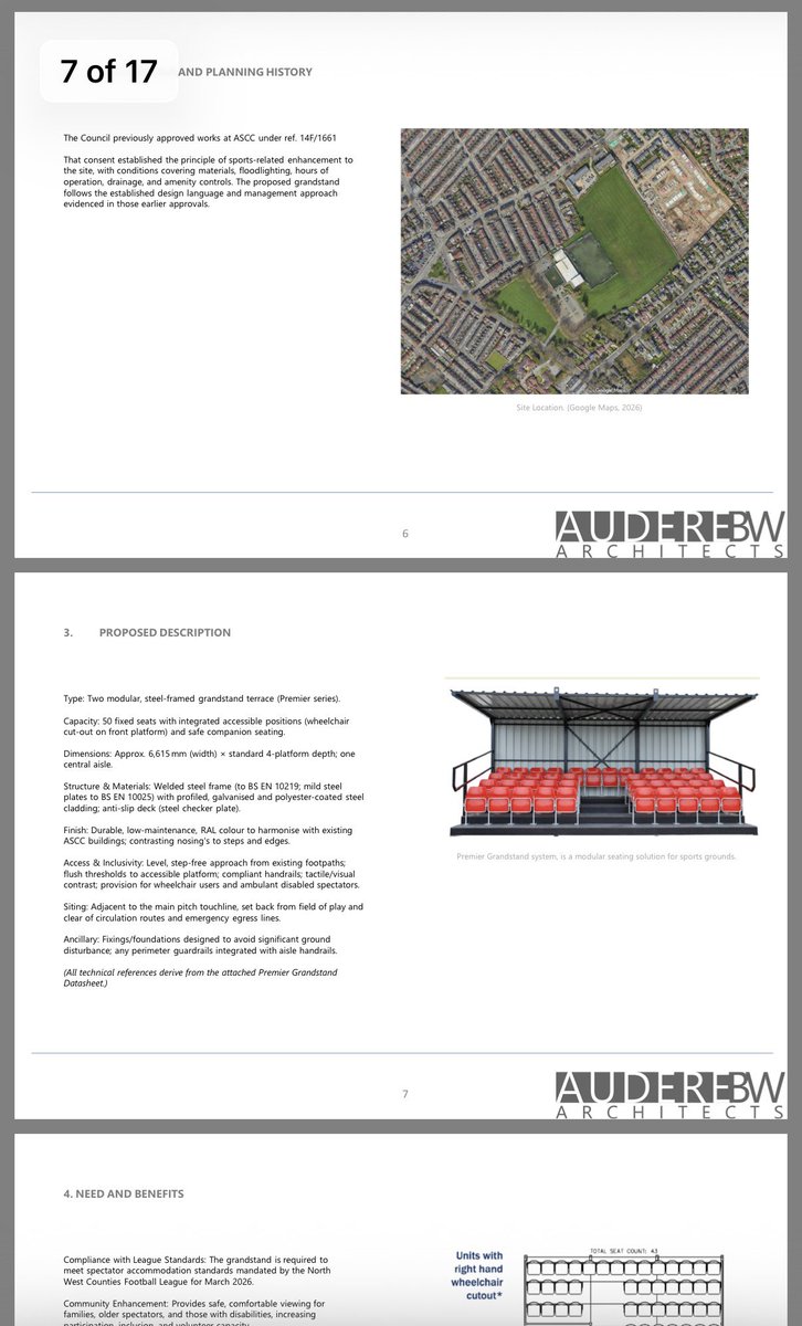 <a href="/lowerbreck/">LOWER BRECK FC</a> - Ground Capacity Extension 

ASCC have put forward proposals for two modular grandstands, each with 50 seats. The proposal will deliver a seated formal spectator capacity of 100, with both stands located within the existing pitch-side fencing and positioned to