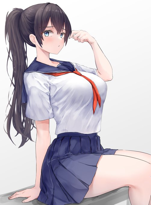 黒髪ポニテちゃん 