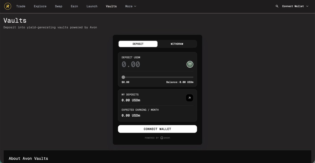 You can access MegaVault from multiple entry points rn.

Same vault. Same benefits as using the Avon frontend.

MegaVault is designed to be portable and neutral across the ecosystem.

Many more integrations are coming. Stay tuned.