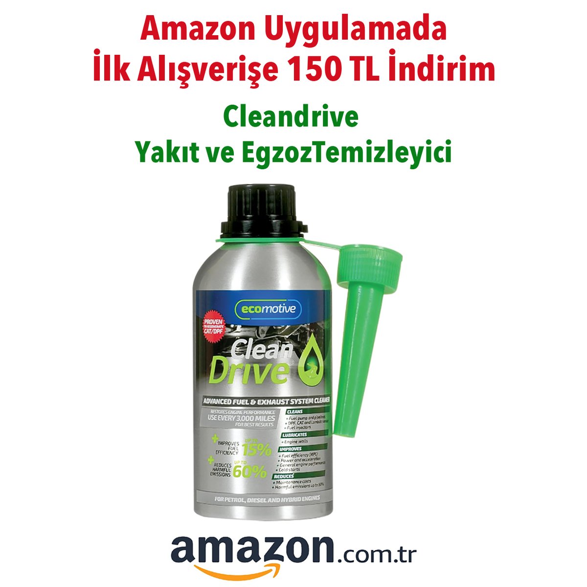-
CleanDrive Dizel-Benzin-Hibrit
Yakıt ve Egzoz Sistem Temizleyici

amazon.com.tr/Cleandrive-Diz…

#partikül #katalizör #enjektör #egr #motorcycles #tekne #cleanauto #tank #yacht #motorcycle #otomobil #tır #kamyon #motosiklet #F1 #bayilik #işinolsun #cleandrive #otoürünleri #otobakım