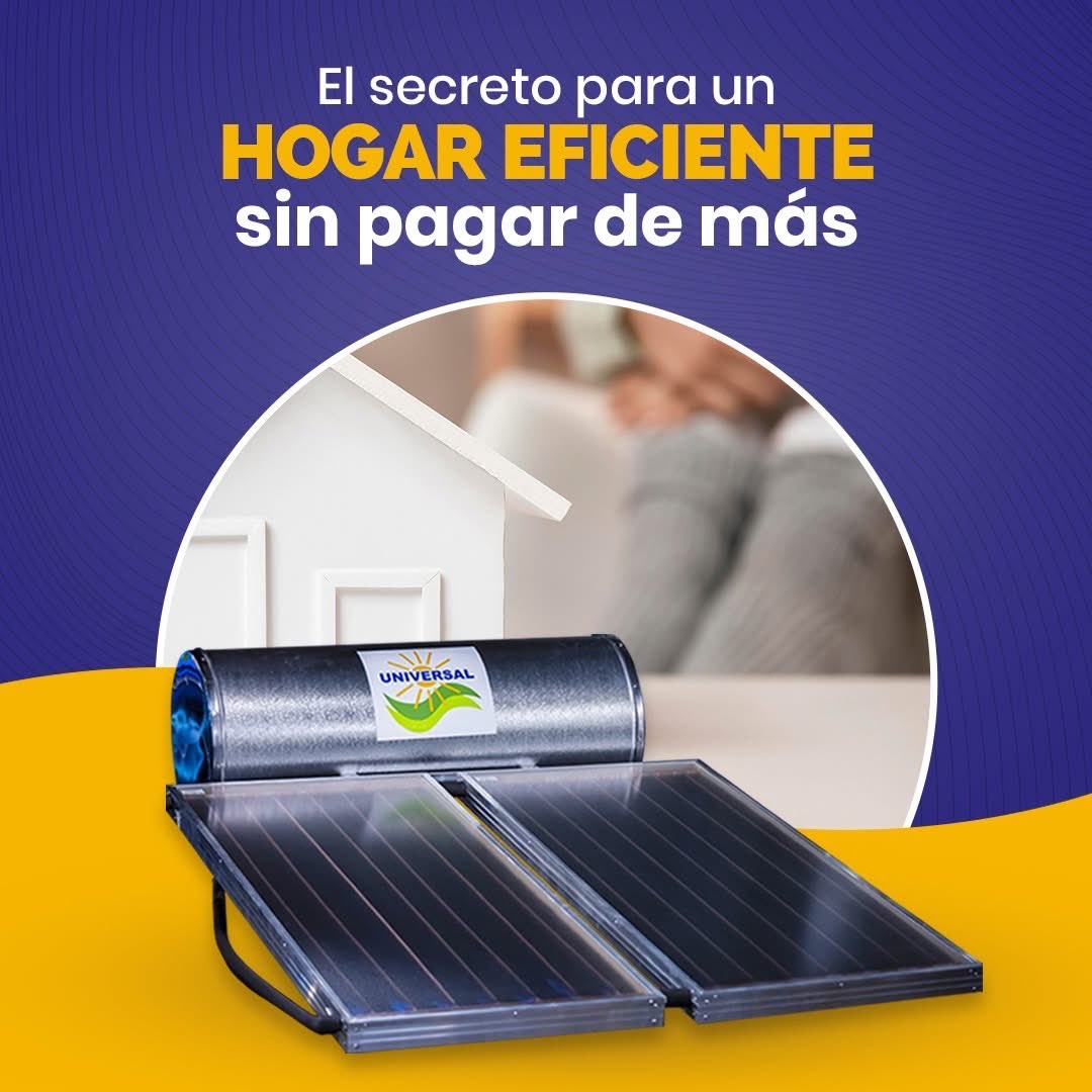 ¡Imagina un hogar donde el confort no tiene costo extra
Con el Calentador Solar de Universal Solar Products, el sol se convierte en tu aliado. Disfruta de agua caliente ilimitada y sin sorpresas en la factura de luz. Más ahorro para ti, más bienestar para los tuyos. 787-467-1111