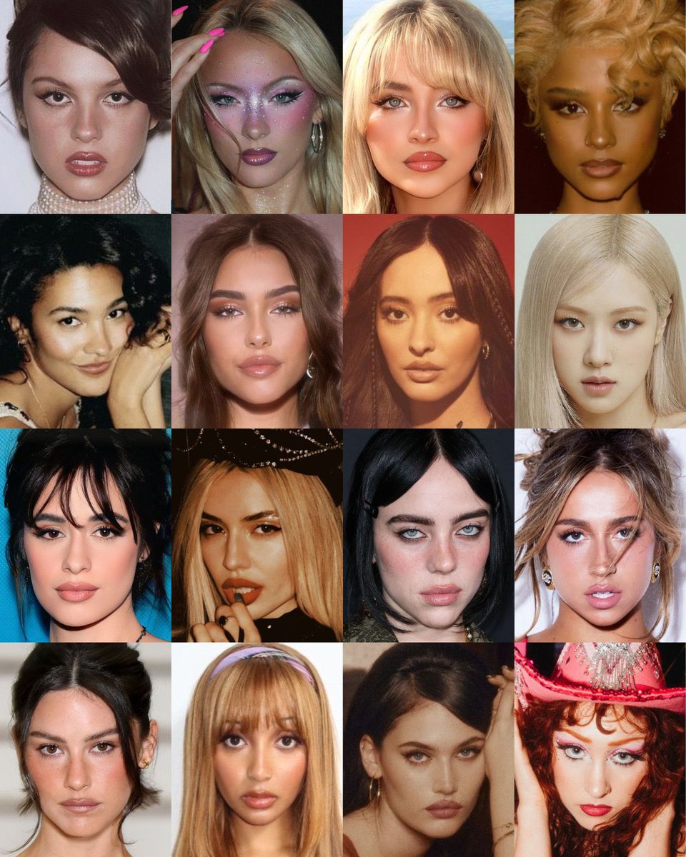 gen z pop girls with their never-declining face cards