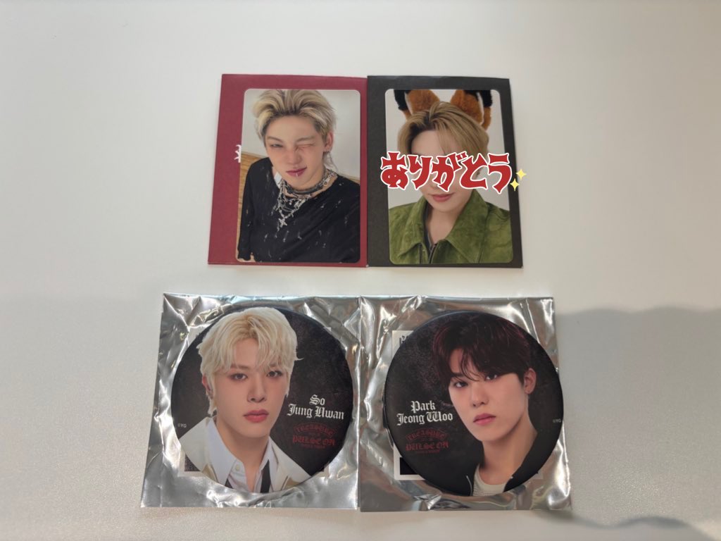 meguk30's tweet photo. TREASURE トレジャー PULSEON POPUP 大阪 交換 トレカ 缶バ

【譲】同種の画像のもの
【求】10000円トレカ　ジェヒョク
　　 缶バッジ黒　ヨシ・ジェヒョク

京セラでの手渡しのみでお願いします🙇🏻‍♀️
明日(2/11)京セラにいます！
お気軽にお声掛けください！ https://t.co/2jvuDqJlVP