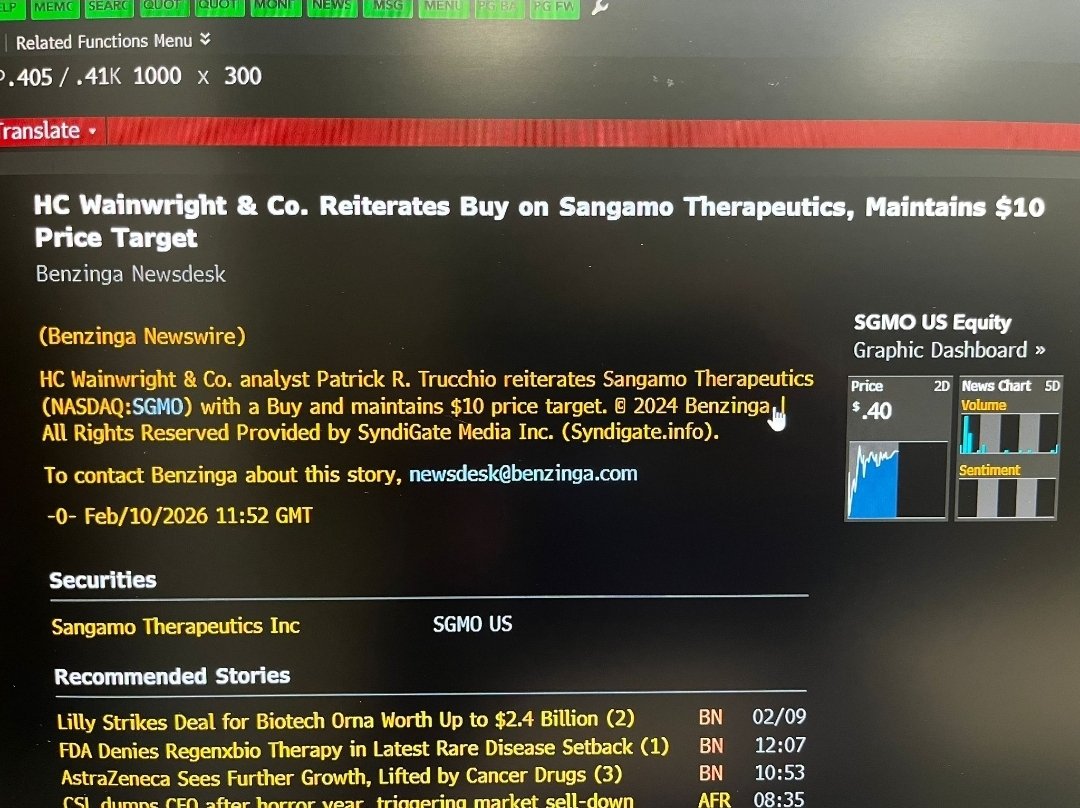 HC Wainwright &amp; Co. reiterates Buy on Sangamo Therapeutics, Maintains $10 Price Target.
$SGMO