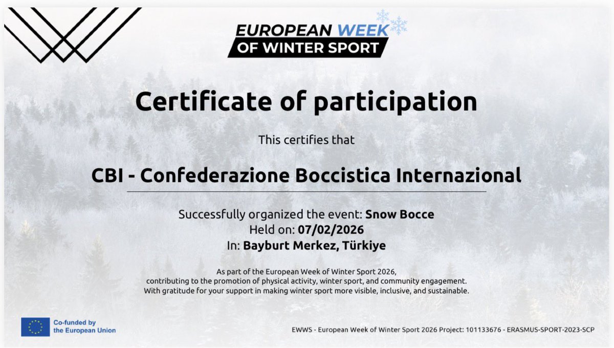 CBI PRV (Confederazione Boccistica Internazionale) tweet media