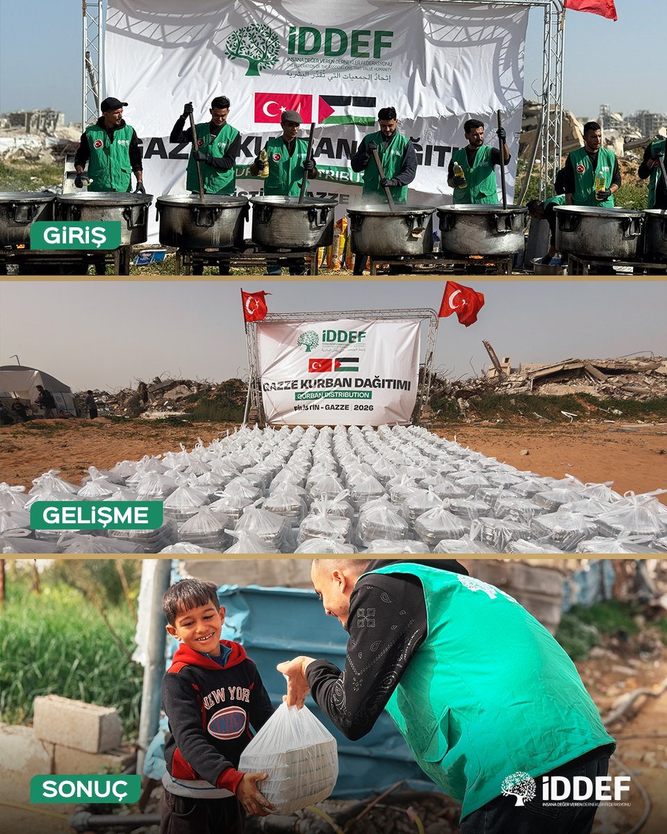 iddef's tweet image. Giriş ➡️ Gelişme ➡️ Sonuç

📍#Gazze 2026 | Sıcak Yemek Dağıtımları
Sen de Destek Ol! #MazlumunSesiOl

🌐 iddef.org/mazlumun-sesi-…