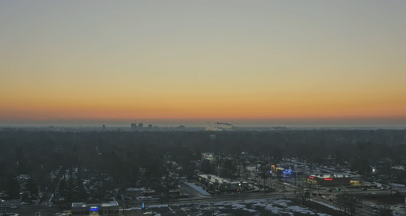A nice sunrise over Champaign this morning. We are in store for comfortable weather this afternoon.