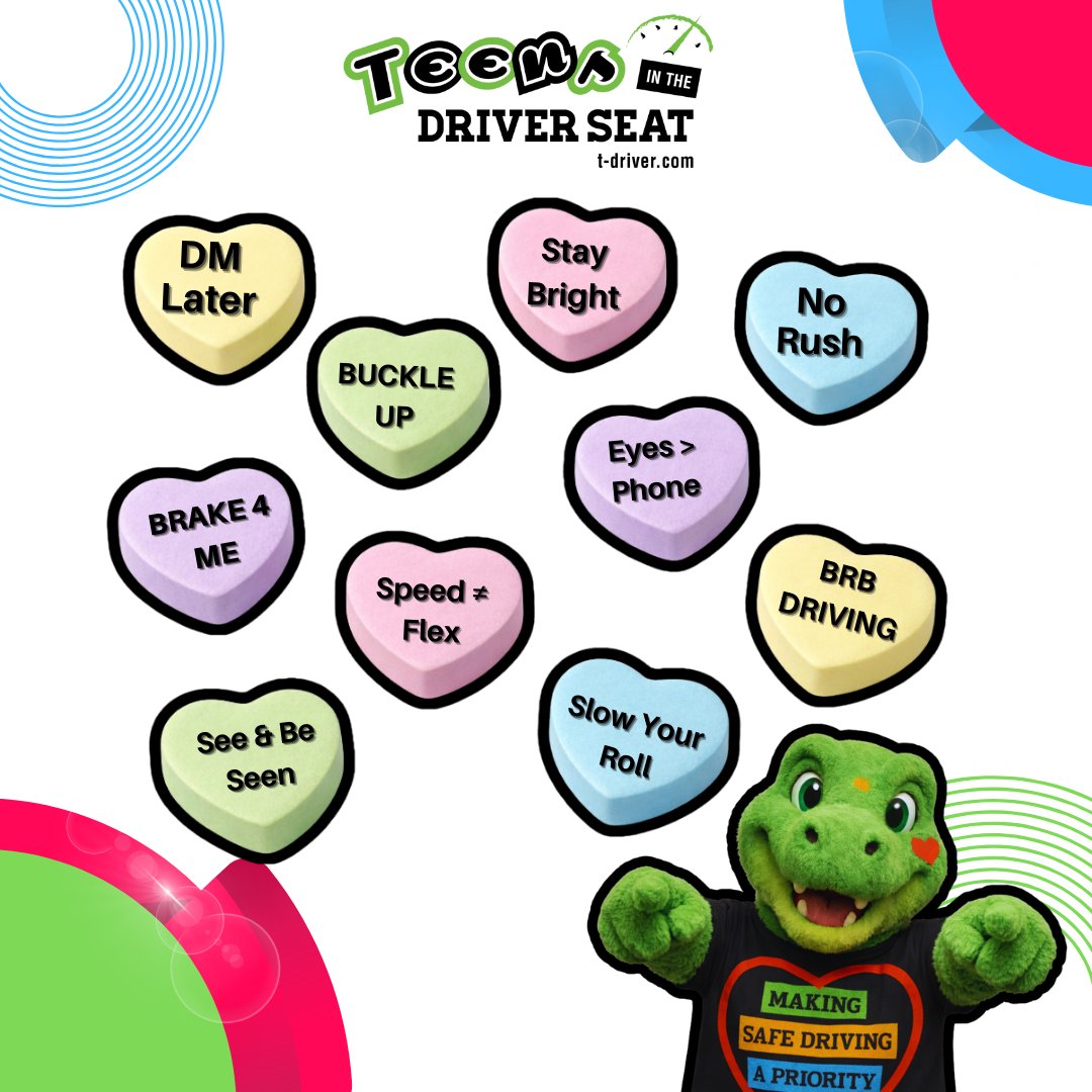 Valentine’s is almost here 💕 and safe driving is still the top priority.
Put the phone down, slow it down, buckle up, and keep your eyes on the road—for the people you care about most. 🦖 

Drive safe. Get everyone home. 💚🚦
#safedriving #drivelikeatexan