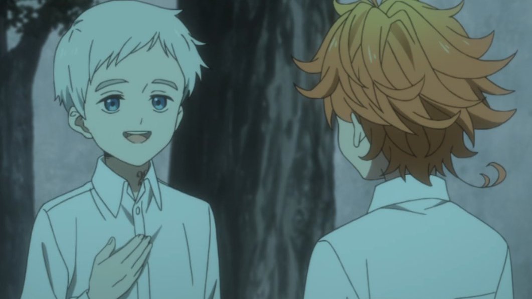 “There are many serious scenes, but occasionally Norman shows a gentle facial expression with Emma. It really looks like the face of a normal boy. It’s a facial expression shared only between the two of them. The expression touches your heart, so that’s a notable element.”—Uchida