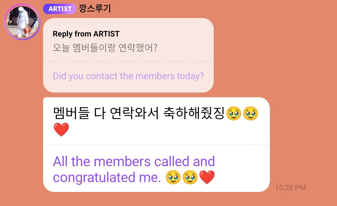 seulgi said her members called and congratulated her 🥹

I MISS YOU MY FAMILY 🩷💛🩵💚💜