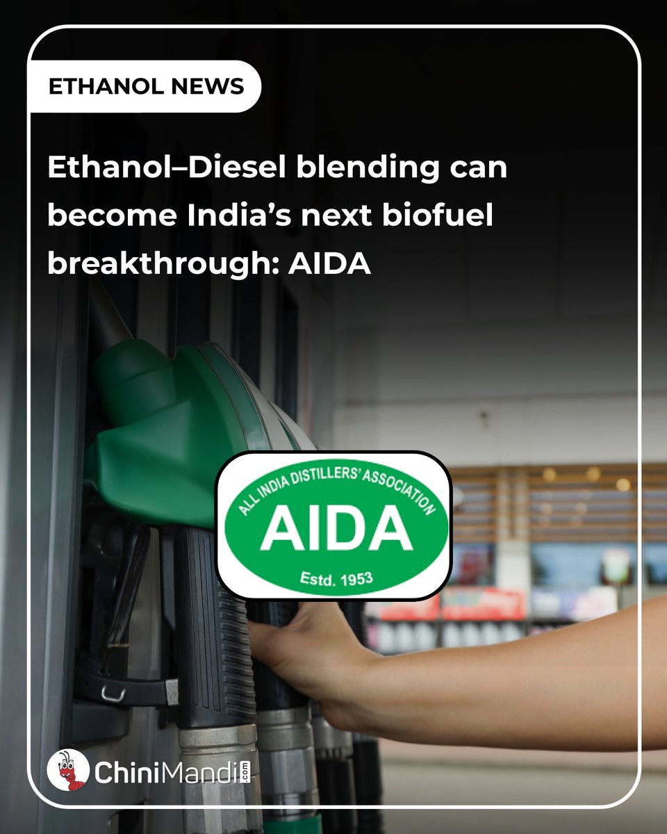 ChiniMandi's tweet image. The ALL India Distillers Association’ (AIDA) organised a #roundtable with #IndustryExperts, technology providers and #policy #stakeholders, to discuss ‘What lies beyond E20? ‘

Read more🔗 chinimandi.com/ethanol-diesel…

#ChiniMandi #ChiniMandiUpdates #AIDA #EthanolBlend #E20