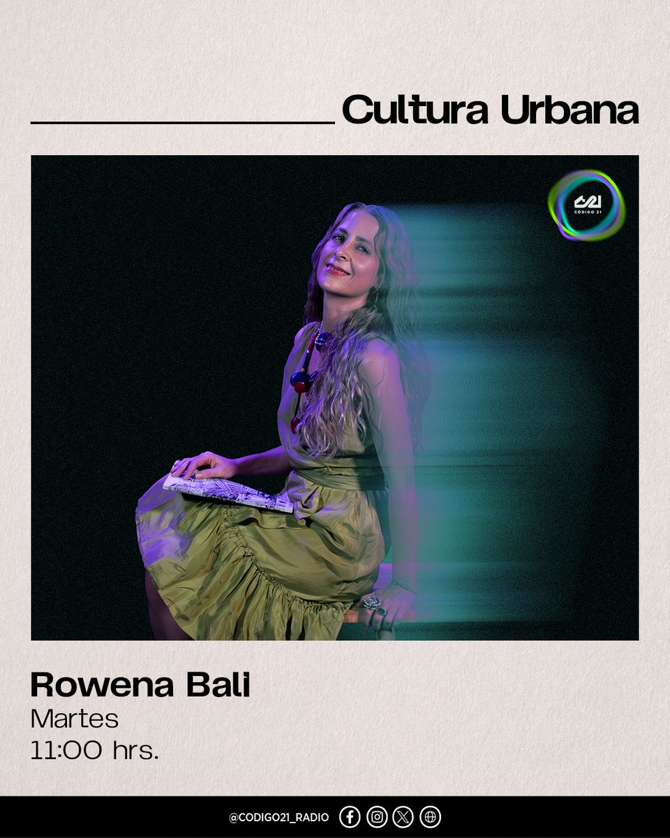 codigo21_radio's tweet photo. 🏙️🎧 La ciudad respira historias. @rowenabali te invita a caminar sus ritmos y a escuchar lo que late en #CulturaUrbana ✨

🕚 11:00 hrs.
🔗 https://t.co/5Xi3ppXmOP | https://t.co/kXMehXYKE5
#LoQueTienesQueEscuchar 📻 https://t.co/53hRIbsBJI