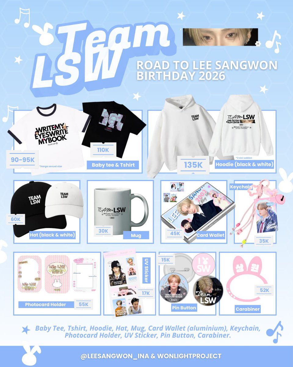 leonadedrop's tweet photo. TEAM LSW | Lee Sangwon Birthday Official MD
by @LEESANGWON_INA &  @wonlightproject
PH GO 🇵🇭

𝗜𝗧𝗘𝗠 𝗣𝗥𝗜𝗖𝗘𝗦 𝗜𝗡 𝗣𝗛𝗣 (𝗘𝘅𝗰𝗹𝘂𝗱𝗶𝗻𝗴 𝗜𝗦𝗙):
Baby Tee — 385-405
T-shirt — 460-530
Hoodie — 550
Hat — 275
Mug — 165
Card Wallet — 220
Keychain — 180
Photocard Holder — 255
UV Sticker — 95
Button Pin — 85
Carabiner — 250

All items will be under FETA

Pre-order period:
Feb 10 - March 29

Click this link to order and for full details:
https://t.co/H2Y8AHYPjM

t. ald1 alphadriveone wts lfb ph go
