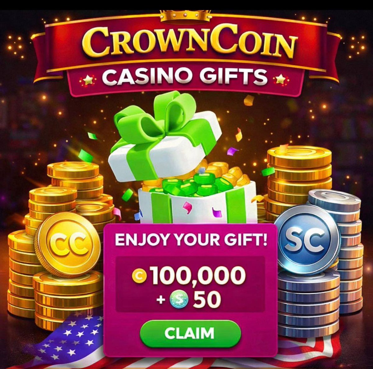 CrownCoins Casino Bonus tweet media