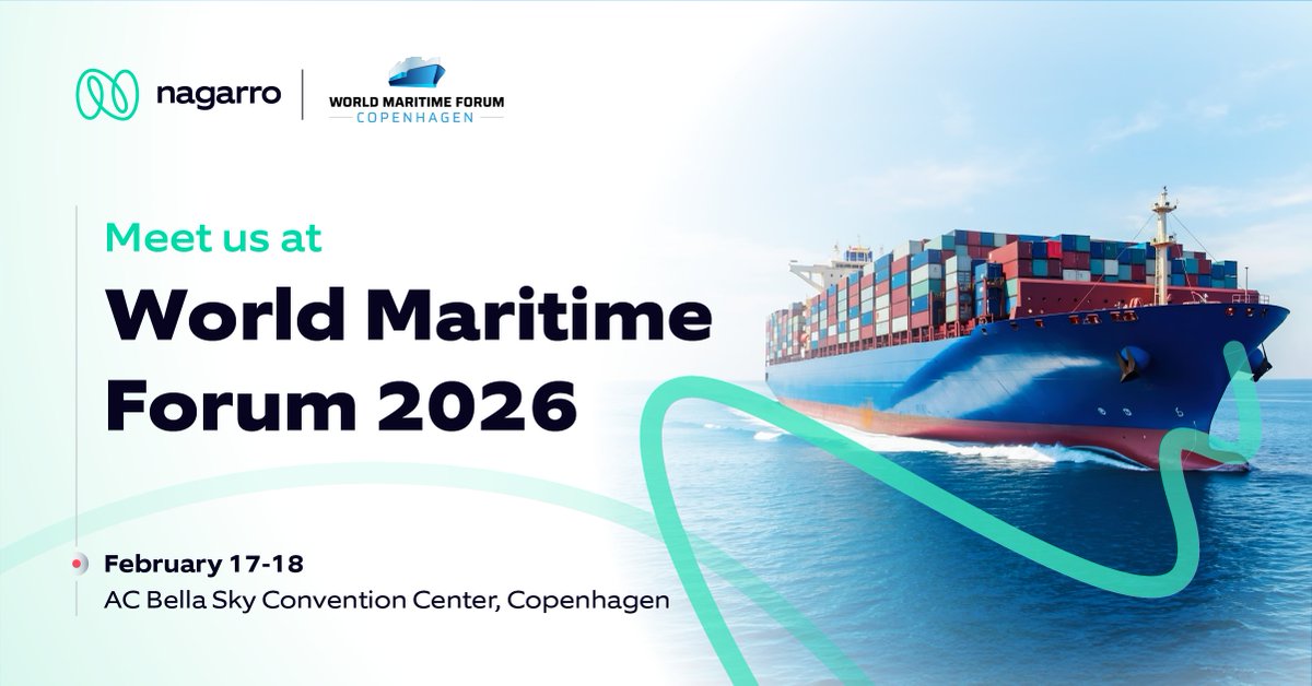 Nagarro's tweet photo. 🚢 Unlocking maritime intelligence with AI – live at #WorldMaritimeForum 2026
Nagarro joins the forum in Copenhagen as a Silver Sponsor & exhibitor. Visit our stand to see how AI is enabling safer, smarter, and faster maritime operations.
🎤 Session: Unlocking maritime intelligence & elevating operational performance with AI
Feb 17 | 11:40
💬 Panel: Trusting the machine: AI in safety, efficiency & compliance
Feb 18 | 13:55
‘Sea’ you there!
#MaritimeAI #AIinShipping #MaritimeInnovation #Nagarro #FluidicIntelligence