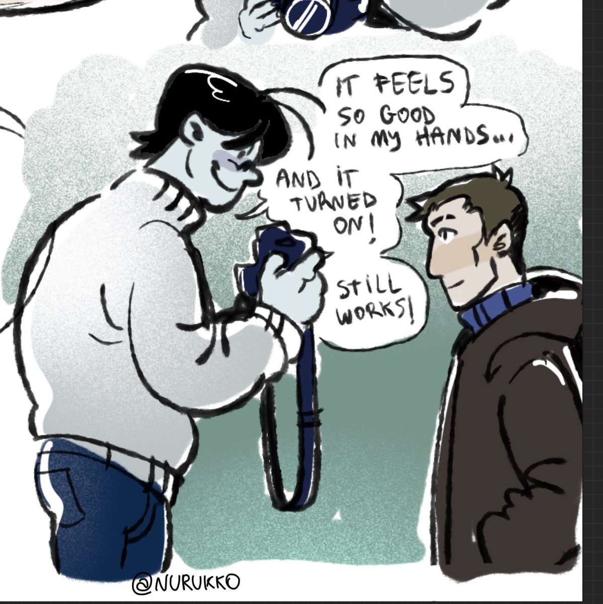 nurukk0's tweet photo. Some doodles from rp with my friend
Pale man is slowly gaining his old memories of his beloved hobby 
#palegun https://t.co/hC5f70n3Ti