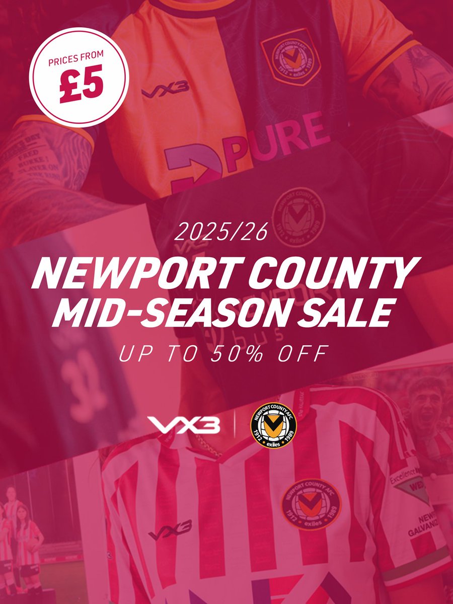 🔥 Our Mid-Season Sale is now on!

Save up to 50% on Newport County merchandise 🛍️

🛒 Shop now ➡️ shorturl.at/fZL4i

#OneClubOneCounty