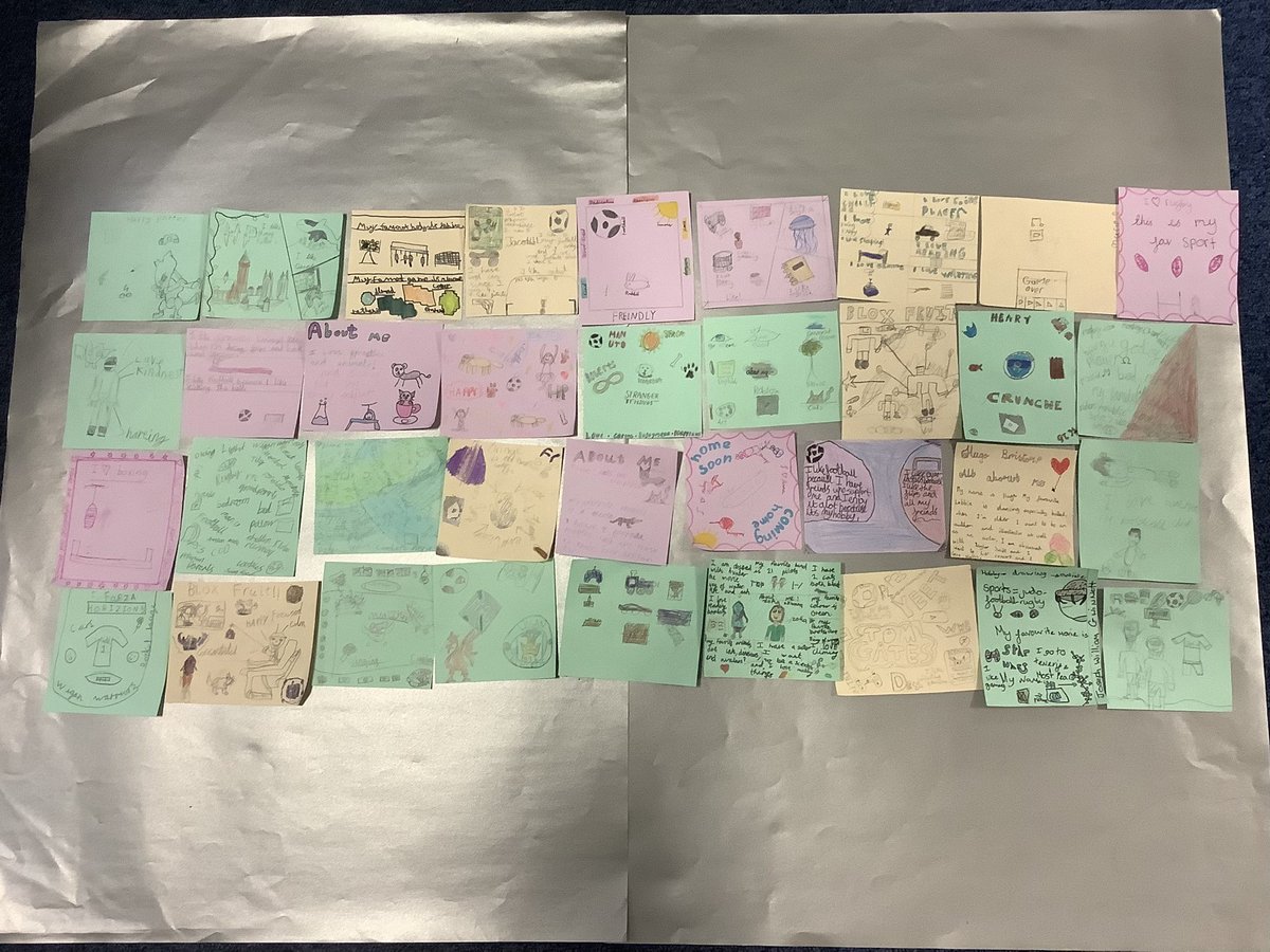 OSJ_Y5's tweet photo. As part of #Childrensmentalhealthweek Year 5 created a mosaic where each child completed a ‘tile’ all about themselves which we then put together to show that we all belong. https://t.co/nTnTdcinFO