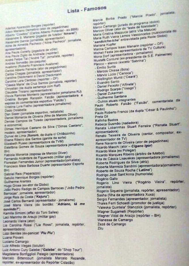 spiverso's tweet image. Eu considero a lista negra da RedeTV parte do folclore brasileiro. Impossível ler essa folha a4 e não se entreter com os parenteses