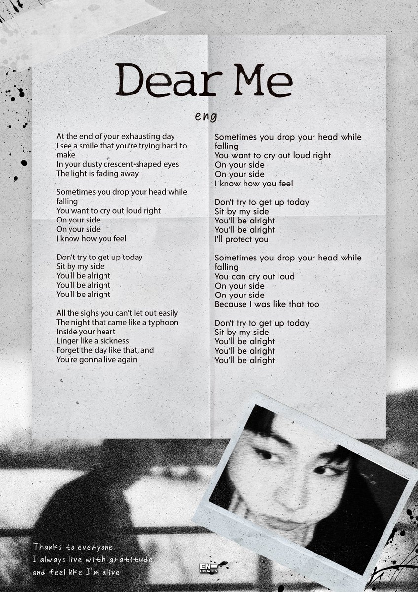 enhypenupdates's tweet image. JUNGWON ‘Dear Me’

🔗 youtu.be/9uDVag6HP8g

&amp;lt; ROMANIZATION &amp;amp; ENGLISH &amp;gt;

DEAR ME FROM JUNGWON
#OnYourSideJUNGWON #JUNGWON #엔하이픈_정원 @ENHYPEN_members @ENHYPEN