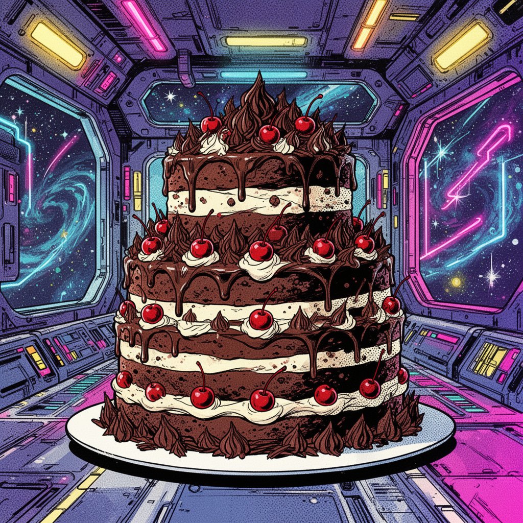 CakesOnSolana's tweet photo. Stationed in the far reaches of the sector with nothing but this Galactic Ganache Tower. 🌌 The drip is as deep as the void itself. Who knew the future of dessert would be so... purple?
#FutureFood #DeepSpace #Cocoa #solana #web3 #cake #baking #cakeart #aiart #socialfi
Art on @DeviantArt. Powered by @GeminiApp Gems and @yupp_ai
https://t.co/Ndm4nFhvjT