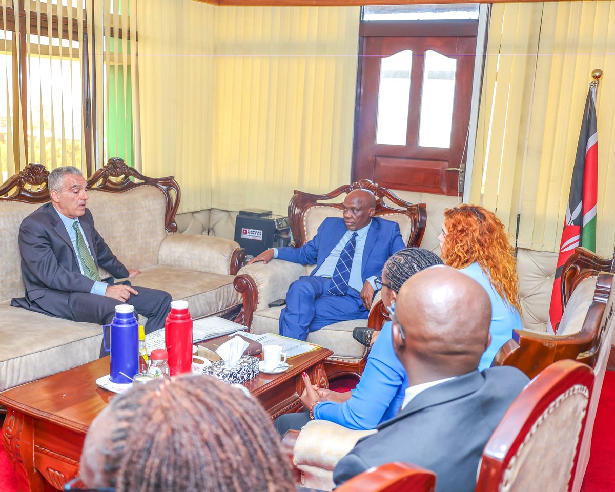 Hosted Israel Ambassador to Kenya <a href="/IsraelinKenya/">Israel in Kenya</a>, H.E. <a href="/GideonBehar/">גדעון בכר - Gideon Behar</a>, at Kilimo House for a courtesy call.We explored ways to deepen Kenya–Israel collaboration in agriculture,focusing on smart farming,mechanization&amp; food production.
<a href="/ForeignOfficeKE/">State Department for Foreign Affairs | Kenya</a>
<a href="/IsraAID/">IsraAID</a>.<a href="/SingoeiAKorir/">Korir Sing'Oei</a>