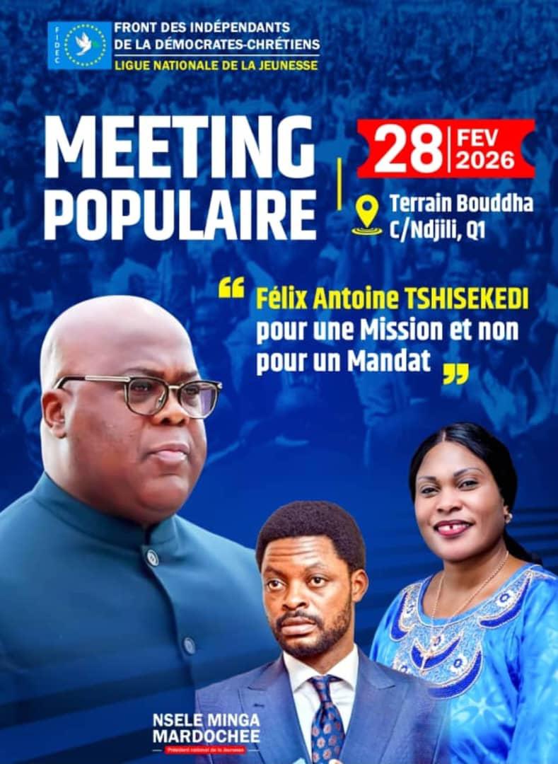 depariam51308's tweet photo. L’Embrasement des Destins est là ! 🔥 Sous l’élan de S.E. Fifi Masuka Saïni, le FIDEC se lève. Ne regardez plus l’histoire, écrivez-la.
📍 Ndjili
🗓️ 28 fév. 2026
Soyez au rendez-vous de la puissance et de la victoire. Le destin nous appelle ! 🚩
#FIDEC #FifiMasuka #Ndjili https://t.co/ztEEIJAgwR