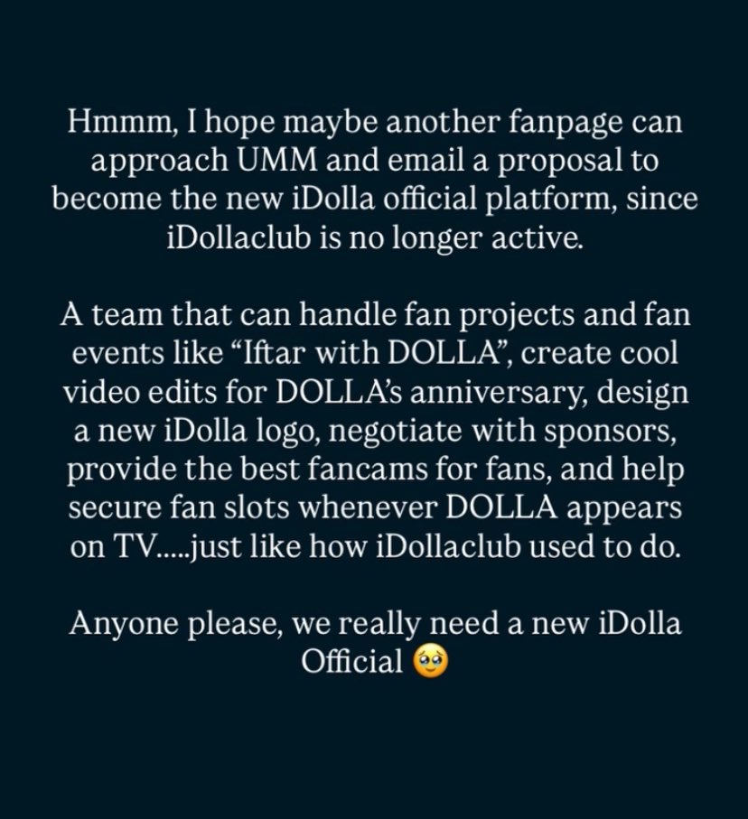 WE NEED NEW iDOLLA OFFICIAL!!