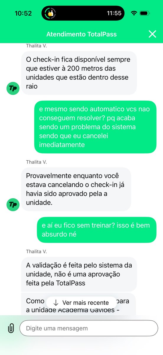 doradaylibre's tweet photo. atendimento merda e inflexível? @totalpassbr sabe fazer! até me mandar treinar eles mandaram kkkkk https://t.co/V8lt3w6xgW