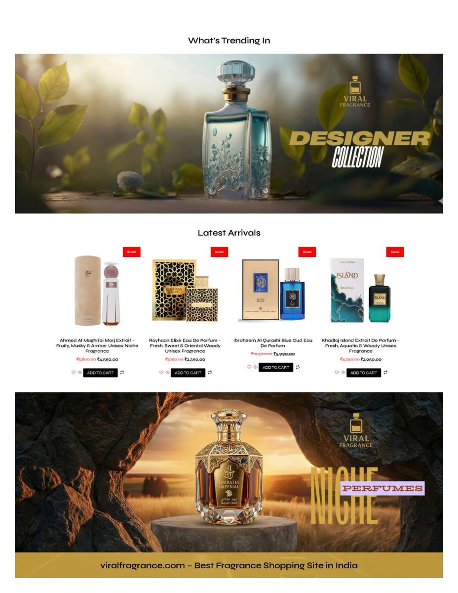 _sidharthverma's tweet photo. New Project Drop – Viral Fragrance (E-Commerce Website)

Sharing my latest work!
I’ve designed and developed the Home Page for Viral Fragrance, a premium perfume e-commerce brand.

From hand-drawn wireframe ➜ to a fully built modern UI. https://t.co/bKdjoSrdOO