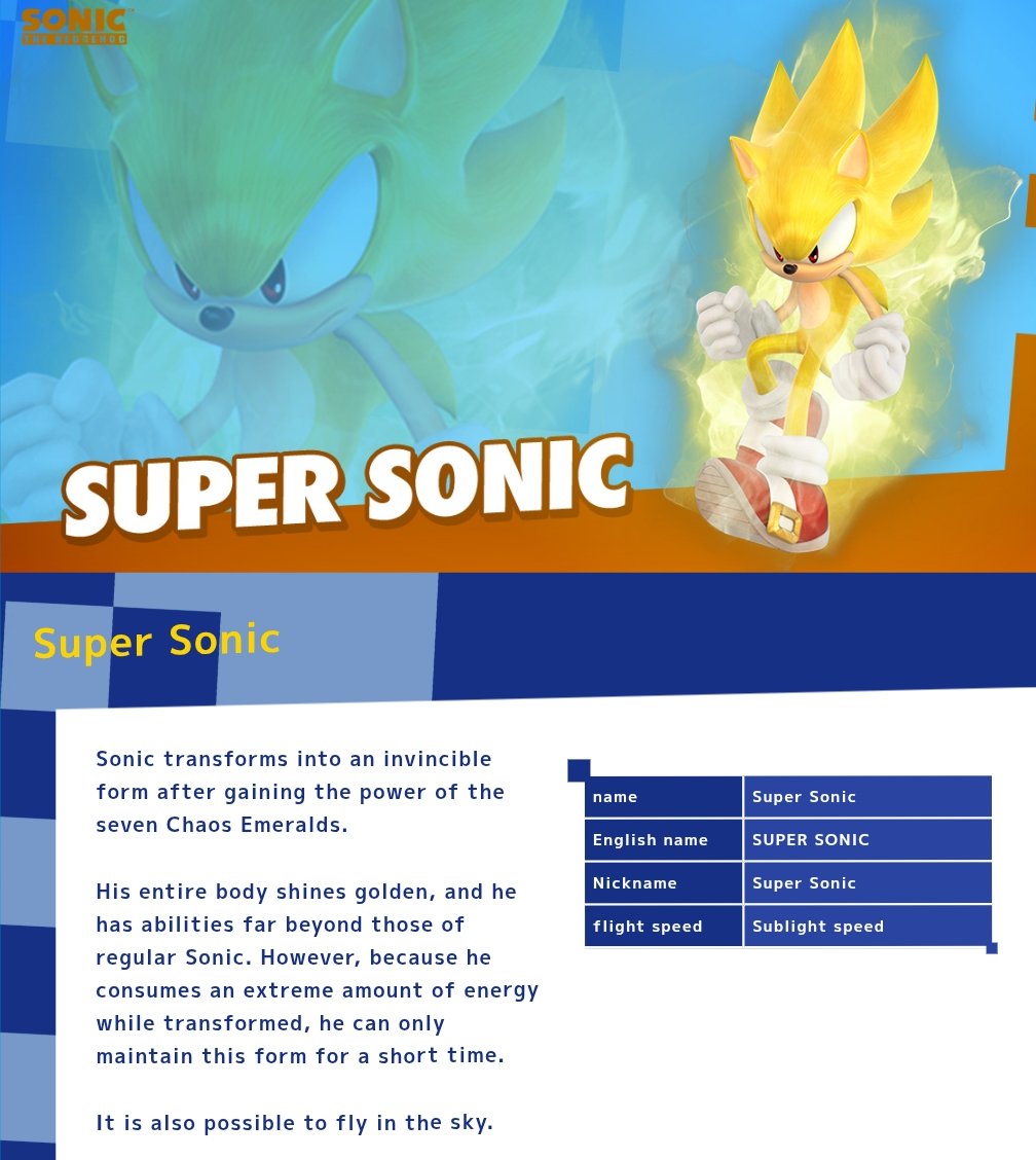 Sonic Bio @derekunleashed Take that up with SEGA of Japan lol, it's literally ...