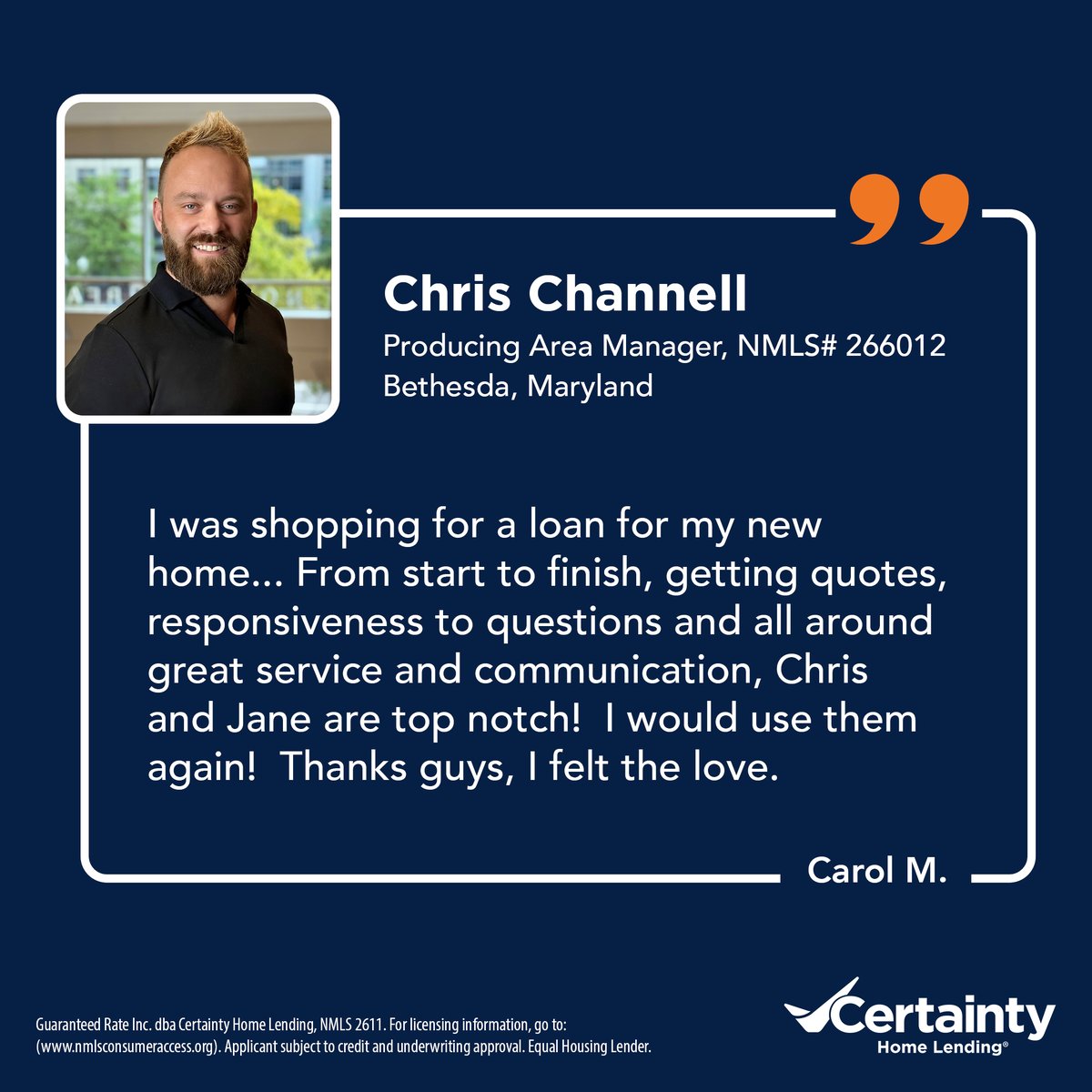 Great service is in the details. This customer shared how Chris Channell delivered clear communication, responsiveness, and support from start to finish. We appreciate the care he brings to every customer experience. #ClosingwithCertainty