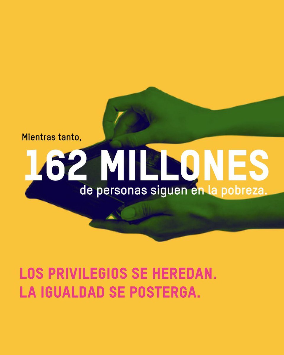 oxfam_es's tweet photo. 🧬 La riqueza no solo se acumula: se hereda. 
🔐 El 53.8% de los superricos en LAC heredó total o parcialmente su fortuna. 
📉 Mientras tanto, 162 millones de personas siguen en la pobreza. 
✊ La igualdad no es una utopía. Es una decisión política: https://t.co/15YYpZxqrB https://t.co/ALzhwfbiGx