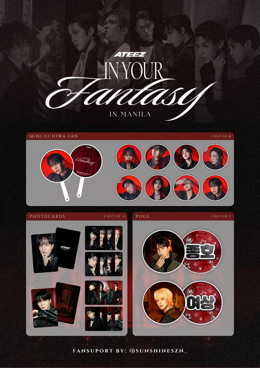 🏴‍☠️✨ ATEEZ IN YOUR FANTASY IN MANILA✨🏴‍☠️

✩ like, rt &amp; 
✩ follow (optional)
✩ strictly 1:1 (limited qty!)
✩ to claim: just say hi &amp; approach me nicely—mahiyain po ako, please bear with me 🙇‍♀️
✩ open for D-Day trades only!

#InYourFantasy_MNL #ATEEZinManila
#ATEEZ #에이티즈