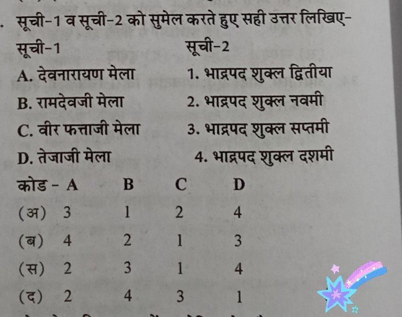 RMeena62468's tweet photo. सूची-1 व सूची-2 को सुमेल करते हुए सही उत्तर लिखिए- [2025] previous year question ❓ 
#RSSBEXAM #RPSC2025
✅सही विकल्प चुनिए। Right answer this question important questions ⁉️        #Givemerightanswerthisqustions    @GaganPratapMath @KulsaRiyan @SantoshBishnoi_ @Saran_Ashok1 https://t.co/cHhrXQBIfe