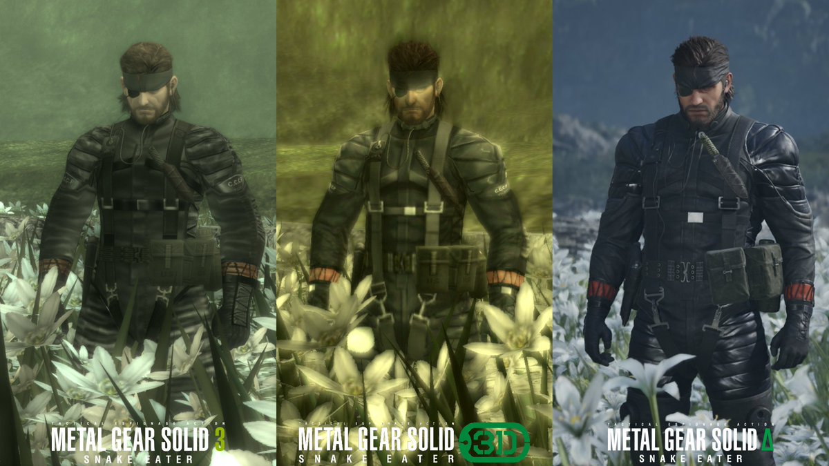 一方でスニーキングスーツを着たMGS3のスネーク。MGSΔでは結構ガタイが