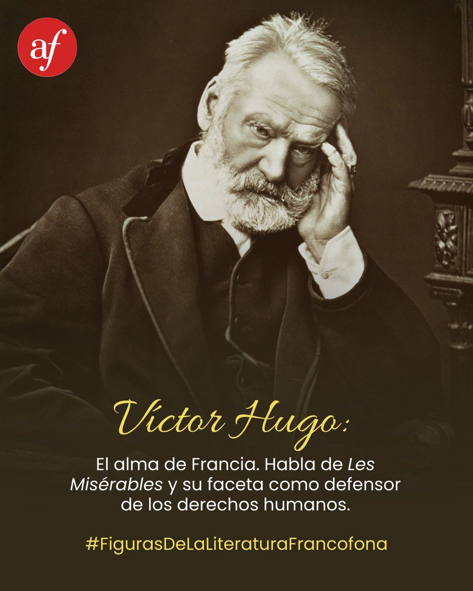 📚🇫🇷 Victor Hugo fue uno de los grandes escritores de la literatura francófona, autor de obras que marcaron la historia como Los Miserables. Su legado transformó la forma de contar historias y de entender la cultura francesa. ¡Conoce más de este maravilloso mundo con nosotros!