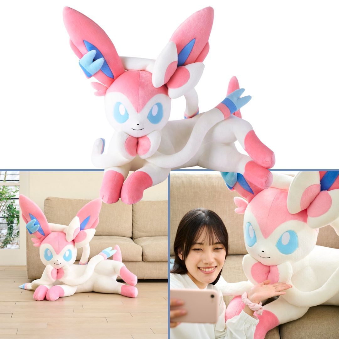 Life-size hugs incoming! Life-Size Sylveon Plushie is here — who wants the first cuddle? 💖 
#Pokemon #Lifesizepokemon