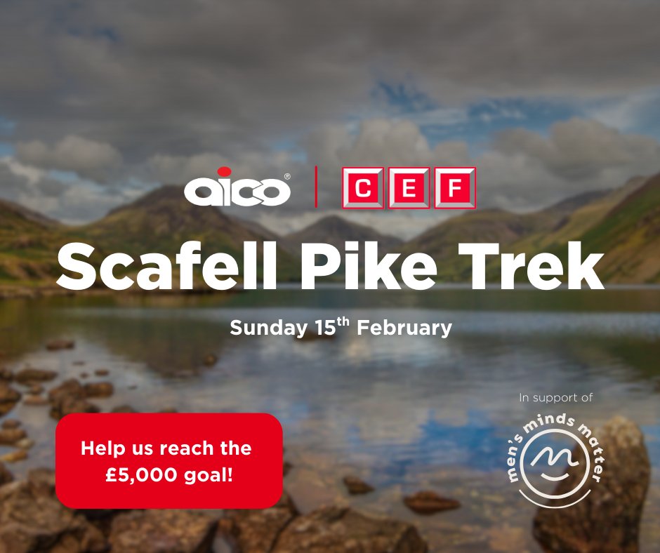 Aico_Limited's tweet photo. We're taking on Scafell Pike with CEF ⛰️

In aid of Men's Minds Matter, eight members of our external team are tying up their boots to take the challenge, alongside Dave De-Vall, Head of Corporate Sales at CEF 🥾

To show your support, visit https://t.co/vCtouHX4mG https://t.co/EfjxPg1KKH