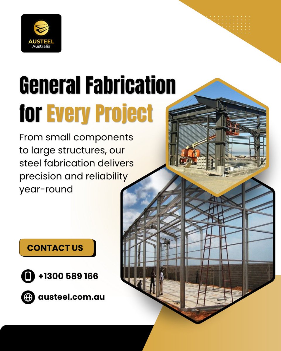 AusteelA41912's tweet image. Reliable general steel fabrication supports every project size with precision consistency and year round performance
📞 +1300 589 166  🌐 austeel.com.au
#SteelFabrication #GeneralFabrication #SteelProjects #PrecisionSteel #ReliableBuild #CommercialSteel