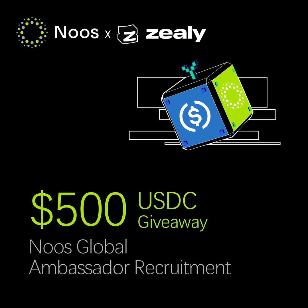 one more for today! 

<a href="/NoosProtocol/">Noos</a>  × <a href="/zealy_io/">Zealy</a>  Sprint Is Live!

With the Noos testnet approaching, <a href="/NoosProtocol/">Noos</a> is teaming up with us to launch a $500 USDC community sprint, recruiting 100 Noos Ambassadors worldwide to help build the AI ecosystem together.

🔗 Join now: