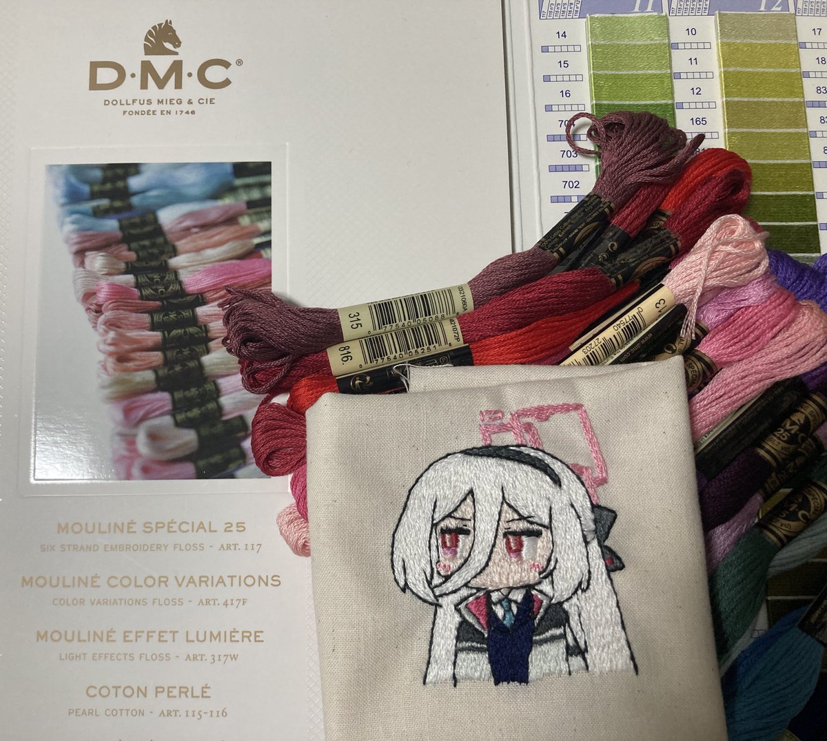 sato_as99's tweet photo. ブルアカ手縫い刺繍、ケイちゃん
「王女の鍵」から「アリスの家族」になったケイがこれから先、自分だけの色を見つけられることを願って。
(元絵:ぶるーあーかいぶっ！257話)
#ブルーアーカイブ
#ブルアカ
 #BlueArchive https://t.co/FL6gRYc89h