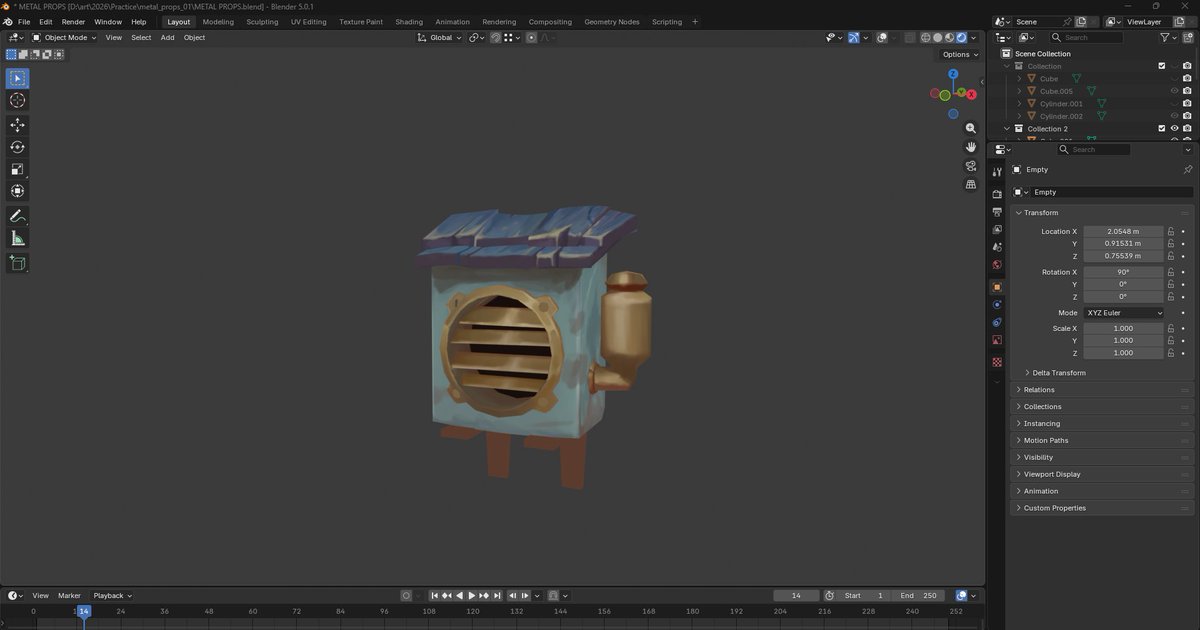 WIP of a small prop #3d #3dart #stylized #blender #wip #handpaint