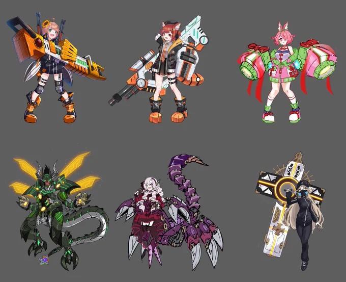 アーマーを装着したうをたくさん描いてます