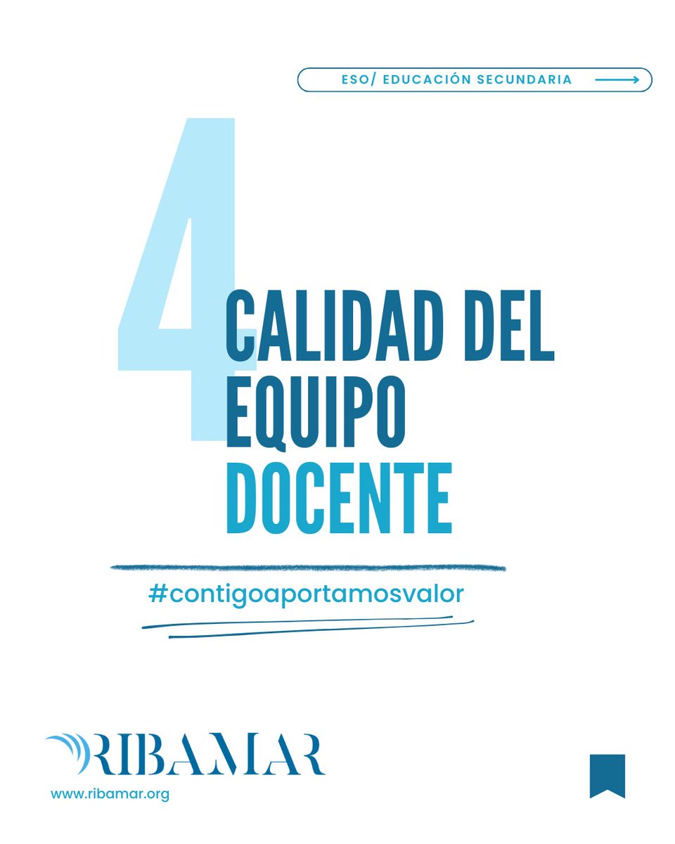 La formación continua y la dedicación del profesorado de Ribamar son pilares fundamentales de nuestro proyecto educativo. Cada día, nuestro equipo docente trabaja con rigor y cercanía para ofrecer a las alumnas de la ESO una educación de calidad
 #ESO #ContigoAportamosValor