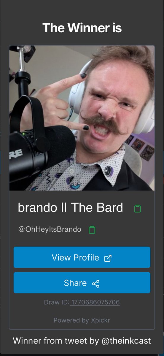 The InkCast tweet media