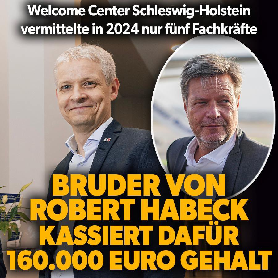 <a href="/AlexWallasch/">Alexander Wallasch</a> <a href="/LarsWienand/">Lars Wienand</a> <a href="/UlrichSiegmund/">Ulrich Siegmund</a> Robert Habeck bekam schon einen Preis, von dem eigenen Bruder Hinrich Habeck😅 der wiederum, leitete eine "Arbeitsvermittlungsagentur" ( vermittelt wurden 5 Leute ☝️ 160.000 Gehalt ) 😩
Damals hat sich niemand aufgeregt 😲