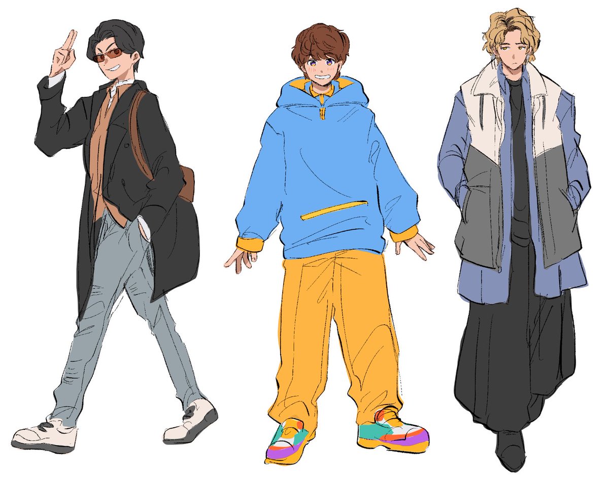 前に試してた立ち絵の描き方の3人
普段描かないからなんかが違う😂