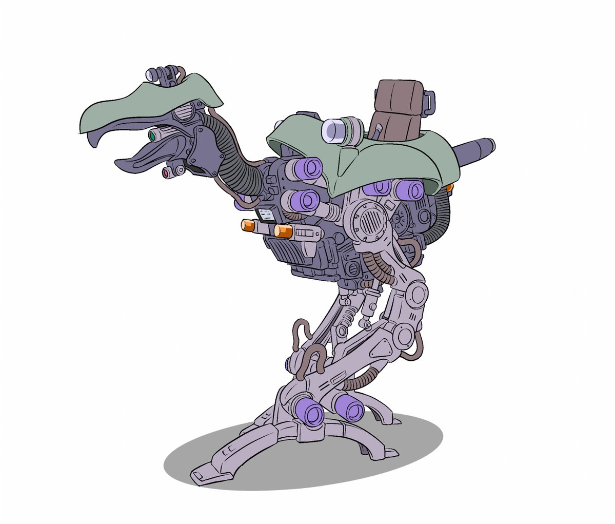 keikurin's tweet image. 世界観の補強的な目的で描いている、２４ゾイドのロードスキッパー（民生仕様）。民間で使用している機体なので。武装をオミットして、前照灯や方向指示器を装備させています。　#Z_NCX　#zoids 　#ゾイド