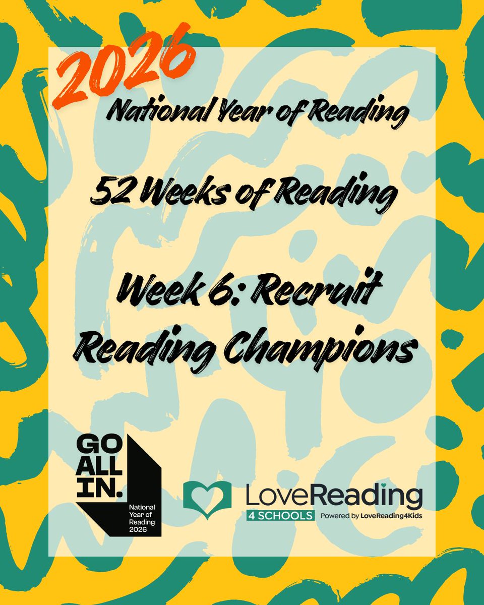 lr4schools's tweet image. 52 ideas for the #YearOfReading, Week 6: Recruit Reading Champions.

Reading Champions with meaningful roles help #readingforpleasure thrive in schools.

Do you have Reading Champions in your school?

Read more and #GoAllIn this year:
lovereading4kids.co.uk/school-blog/52…